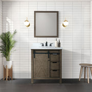 Rustic Brown Bath Vanity 30 in. W x 22 in. D
