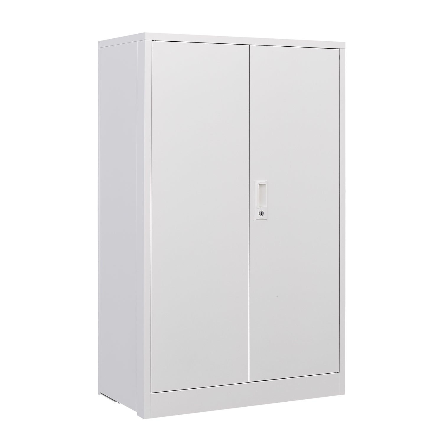White Metal Storage Cabinet with Locking Doors, Folding Filing Storage Locker for Home Office, School, Garage