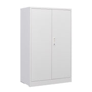 White Metal Storage Cabinet with Locking Doors, Folding Filing Storage Locker for Home Office, School, Garage