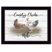 'Country Chicks Rule' By Billy Jacobs, Ready to Hang Framed Print, Black Frame