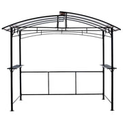Grill gazebo 8x5ft,outdoor patio canopy,BBQ shelter with steel Hardtop and side shelves
