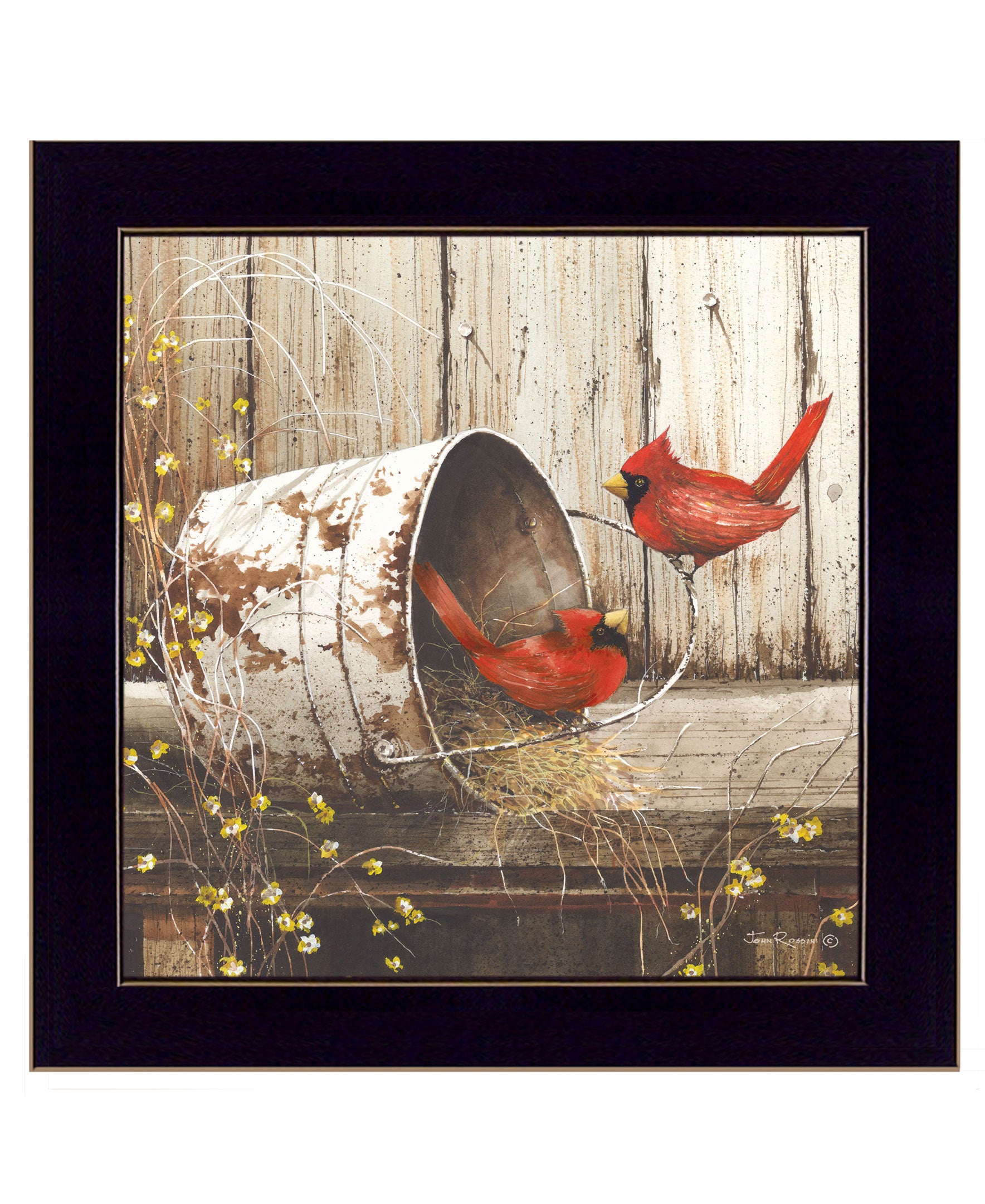 'Playing Around' by Artisan John Rossini, Ready to Hang Framed Print, Black Frame