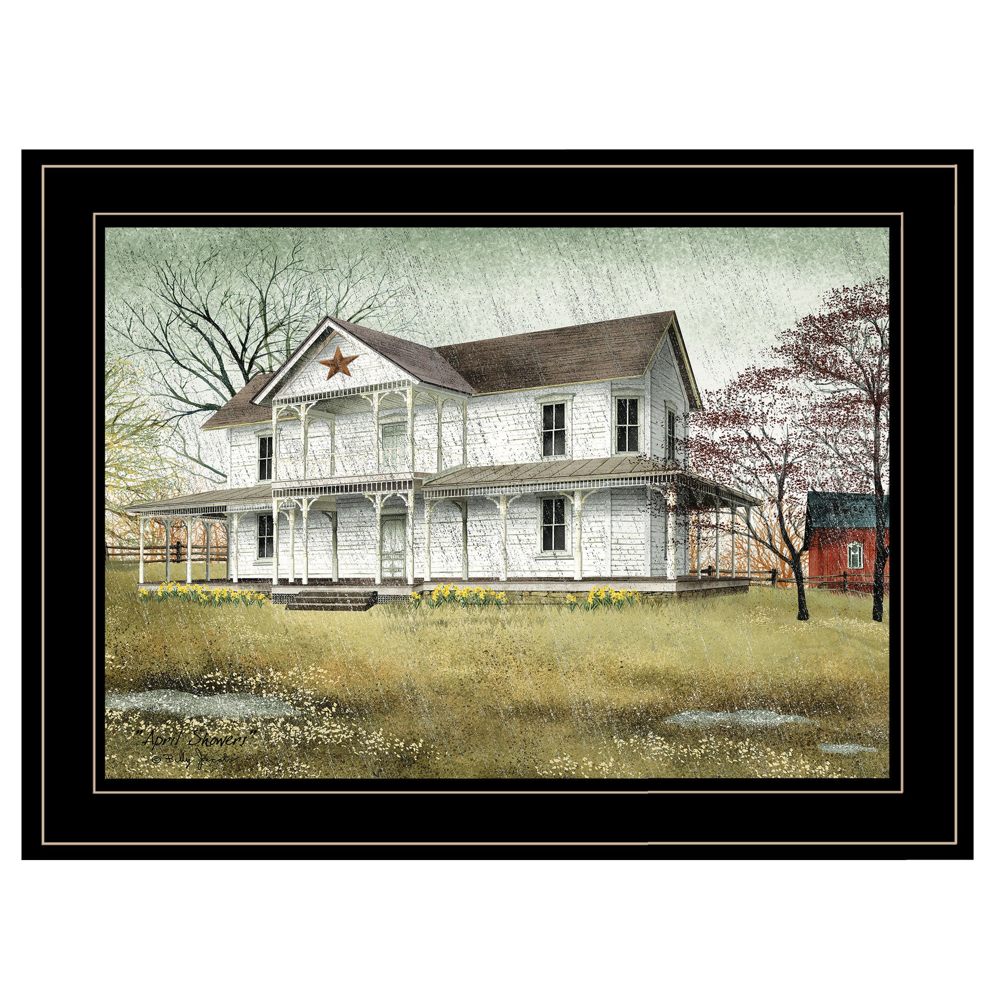 'April Showers' by Billy Jacobs, Ready to Hang Framed Print, Black Frame