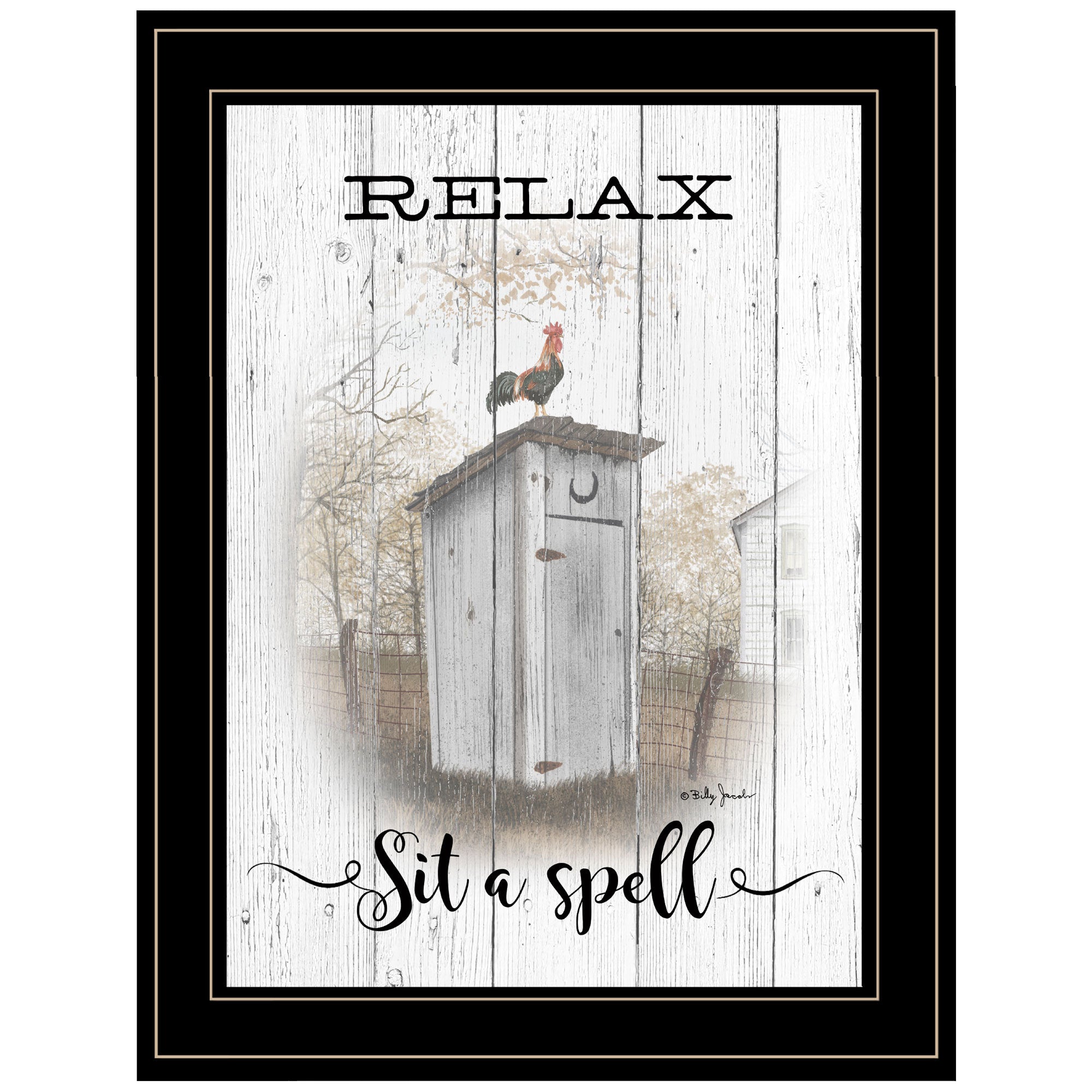 'Relax-Sit a Spell' By Billy Jacobs, Ready to Hang Framed Print, Black Frame