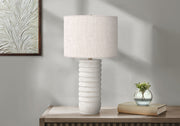 Lighting, 28'h, Table Lamp, Cream Resin, Ivory / Cream Shade, Transitional
