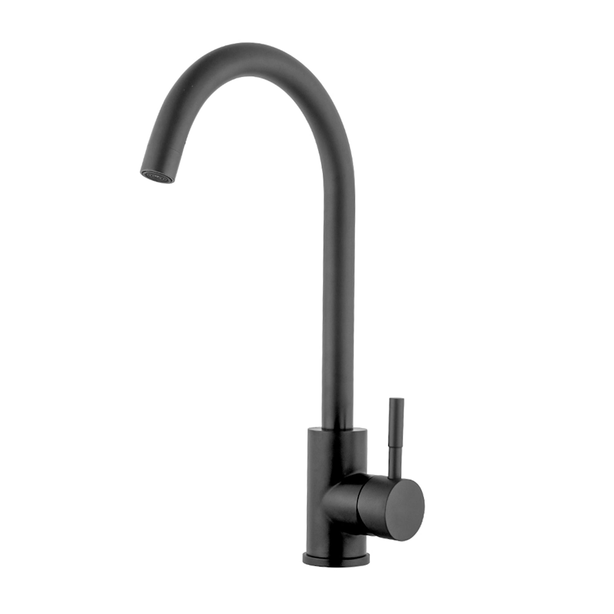 Modern Kitchen Sink Faucet with Single Handle, Matte Black Stainless Steel, 14.8'' Height