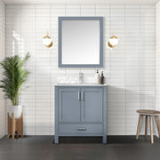 Dark Grey Bath Vanity 30 in. W x 22 in. D, with Carrara Marble Top