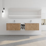 84 Inch Soft Close Doors Bathroom Vanity With Sink, A Small Storage Shelves, 36' and 12' Combination Cabinet,(KD-Packing)