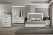 Mist Queen 5-Piece Set – Two-Tone High-Gloss Marble & Lacquer Finish with LED Lighting, Spacious Velvet-Lined Storage White (NJ Inventory)