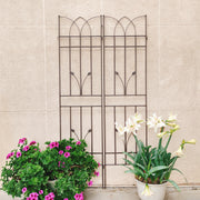4 Pack Metal Garden Trellis 71' x 17.7' Rustproof Trellis for Climbing Plants Outdoor Flower Support Brown