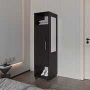 Summit Wardrobe in melamine with mirror,door and open storage