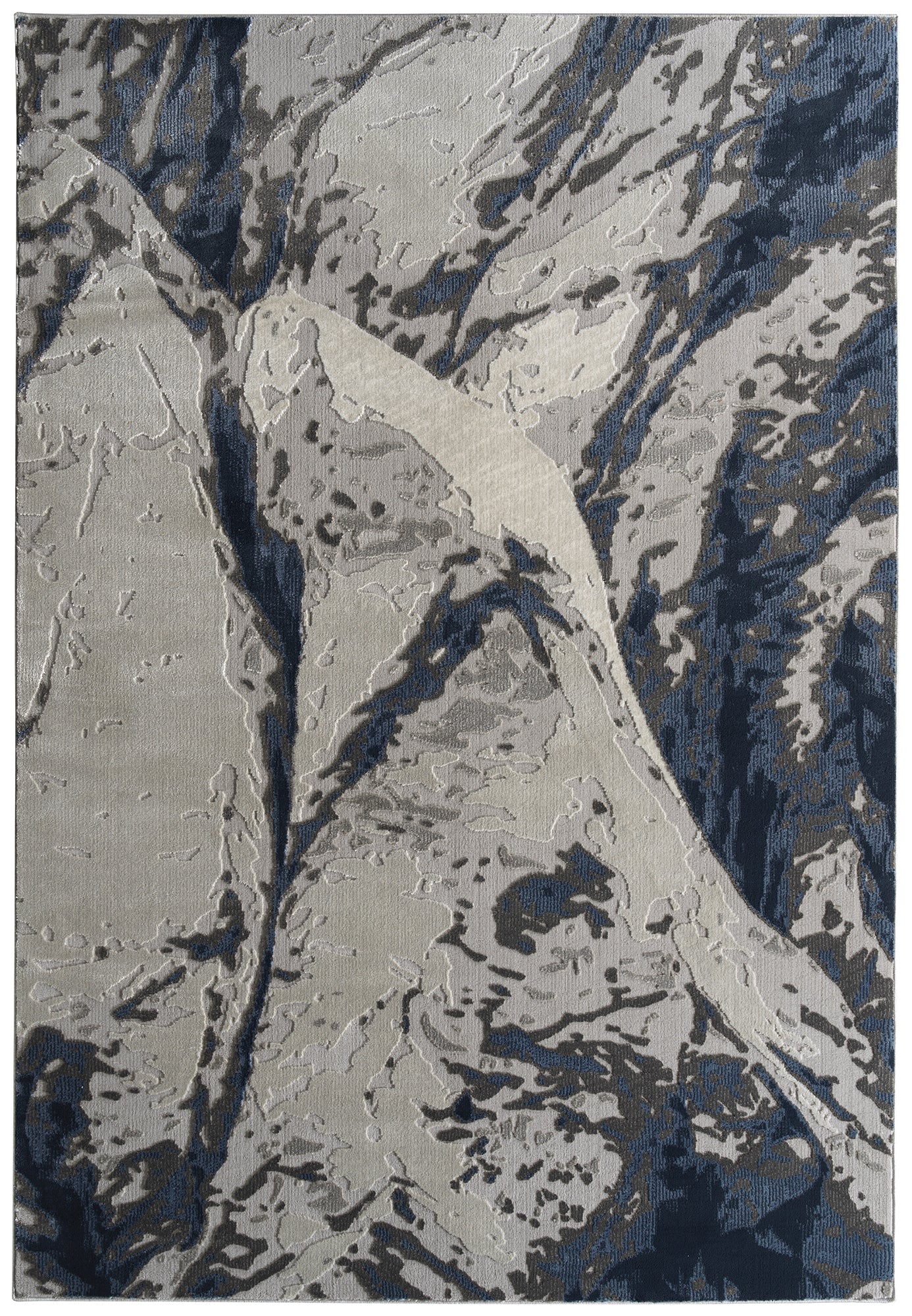 Casual, Contemporary, Modern, Abstract, Textured, High-Low Cut Pile 9'3' x 12' Rectangle Area Rug