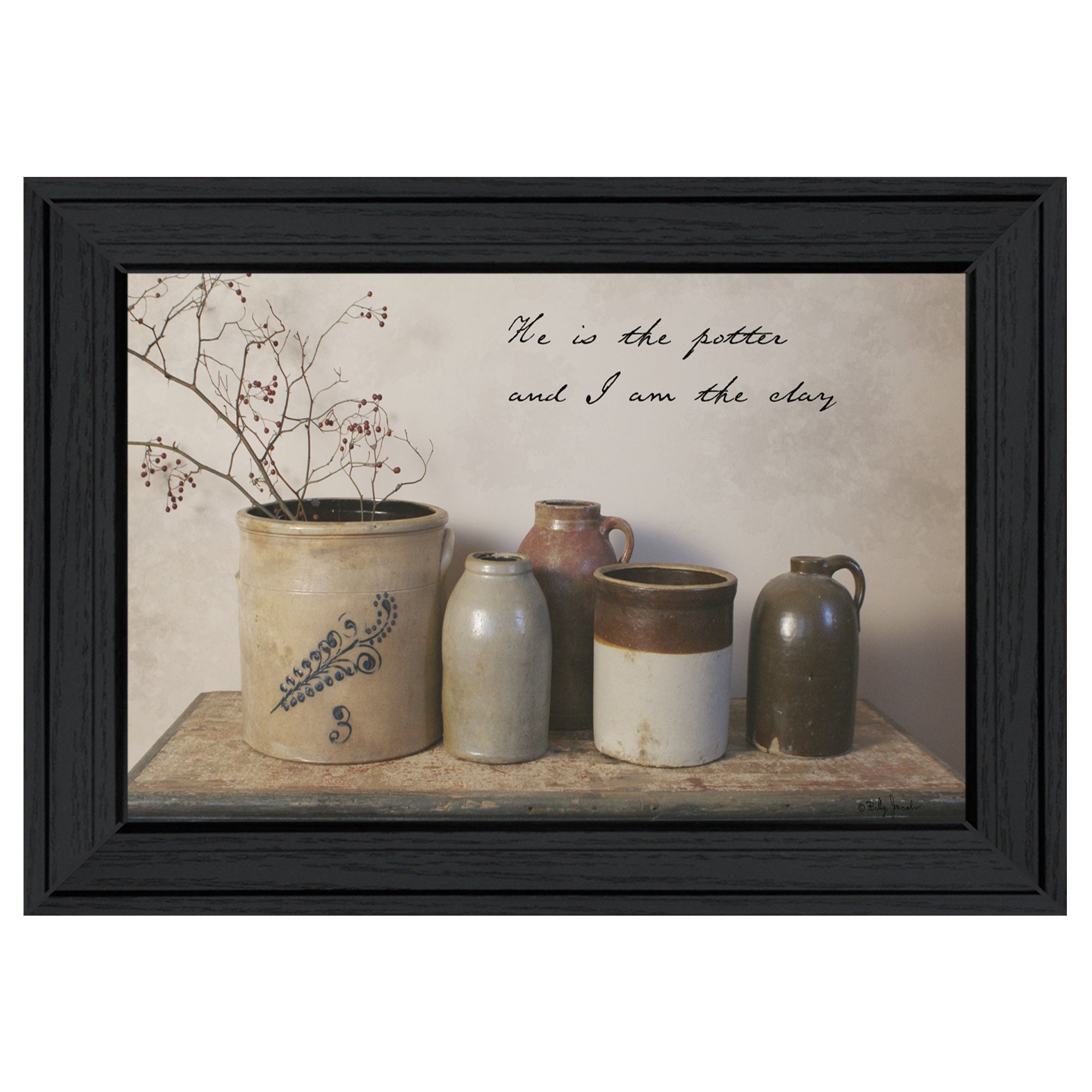 'He is the Potter' By Billy Jacobs, Ready to Hang Framed Print, Black Frame