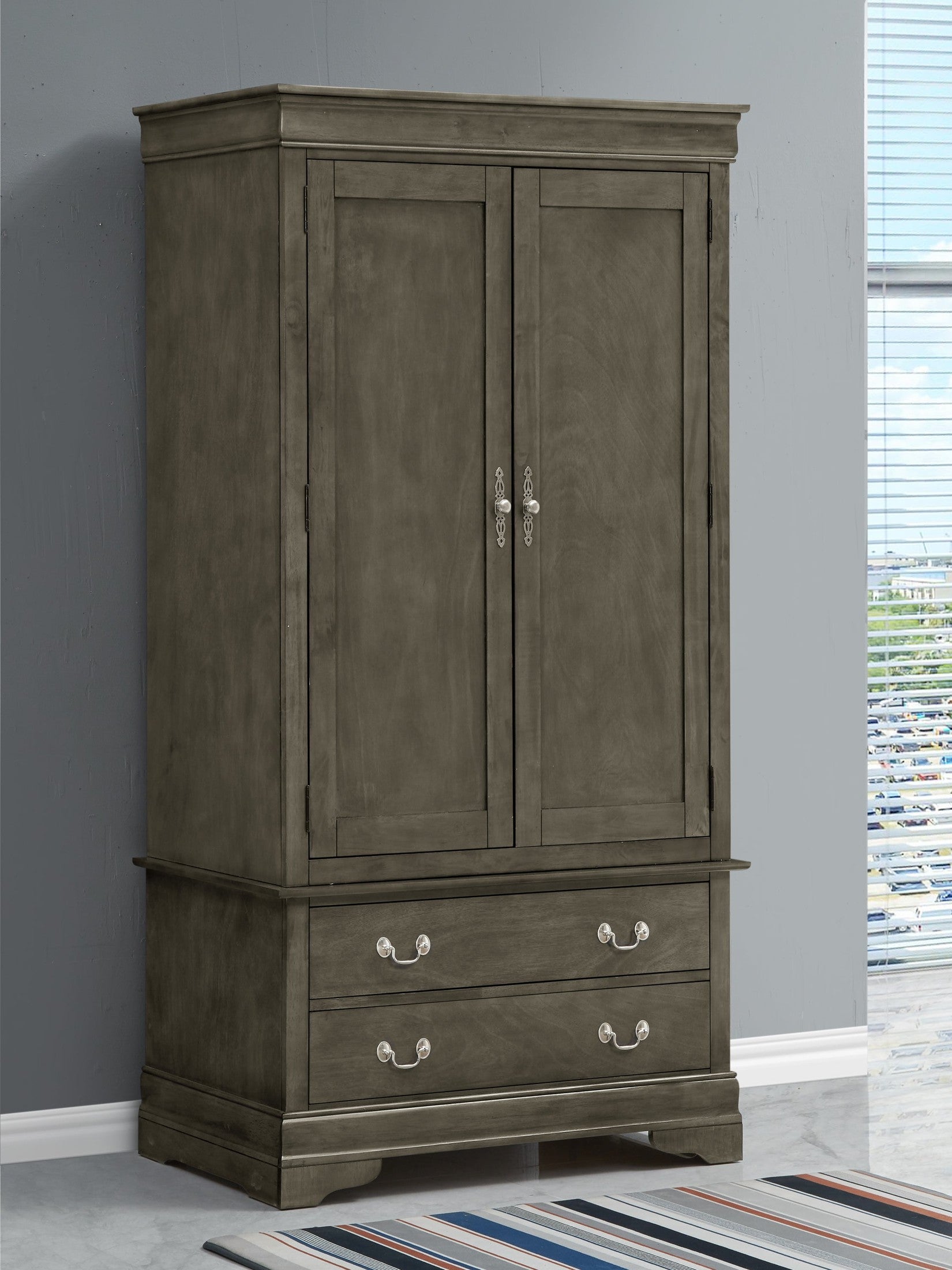 Louis Phillipe G3105-A Armoire , Gray
