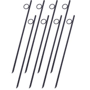 Rebar stake with loop 8pcs Grip Rebar 3/8x 18 Inch Steel Durable Heavy Duty Tent Canopy Ground Stakes with Angled Ends and 1 Inch Loops for Campsites and Canopies