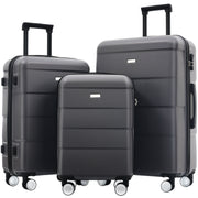 Hardshell Luggage Sets 3 Piece Double Spinner Wheels Suitcase with Handle Password Lock, Lightweight 20'+24'+28' Luggages