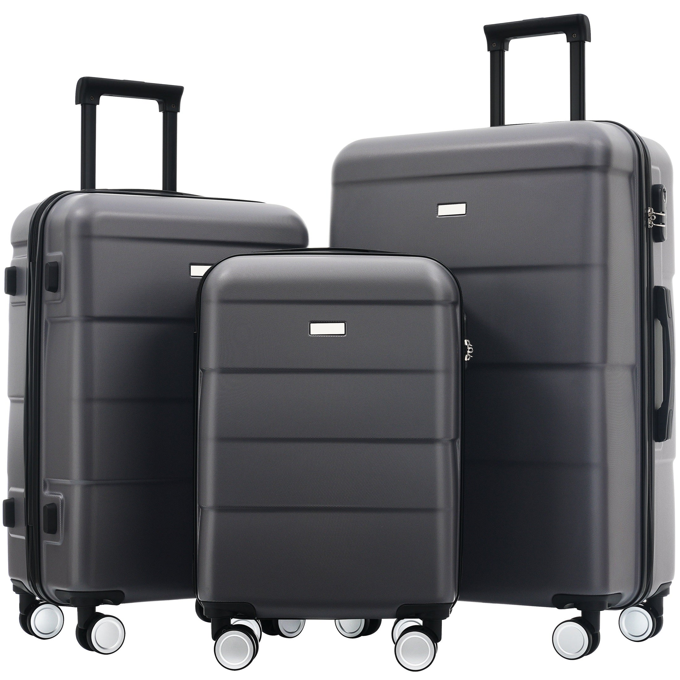 Hardshell Luggage Sets 3 Piece Double Spinner Wheels Suitcase with Handle Password Lock, Lightweight 20'+24'+28' Luggages