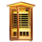 Two-person far-infrared outdoor sauna