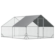 PawHut Large Chicken Coop Metal Chicken Run with Waterproof and Anti-UV Cover, Spire Shaped Walk in Fence Cage Hen House for Outdoor and Yard Farm Use, 1' Tube Diameter, 9.8' x 13.1' x 6.6'