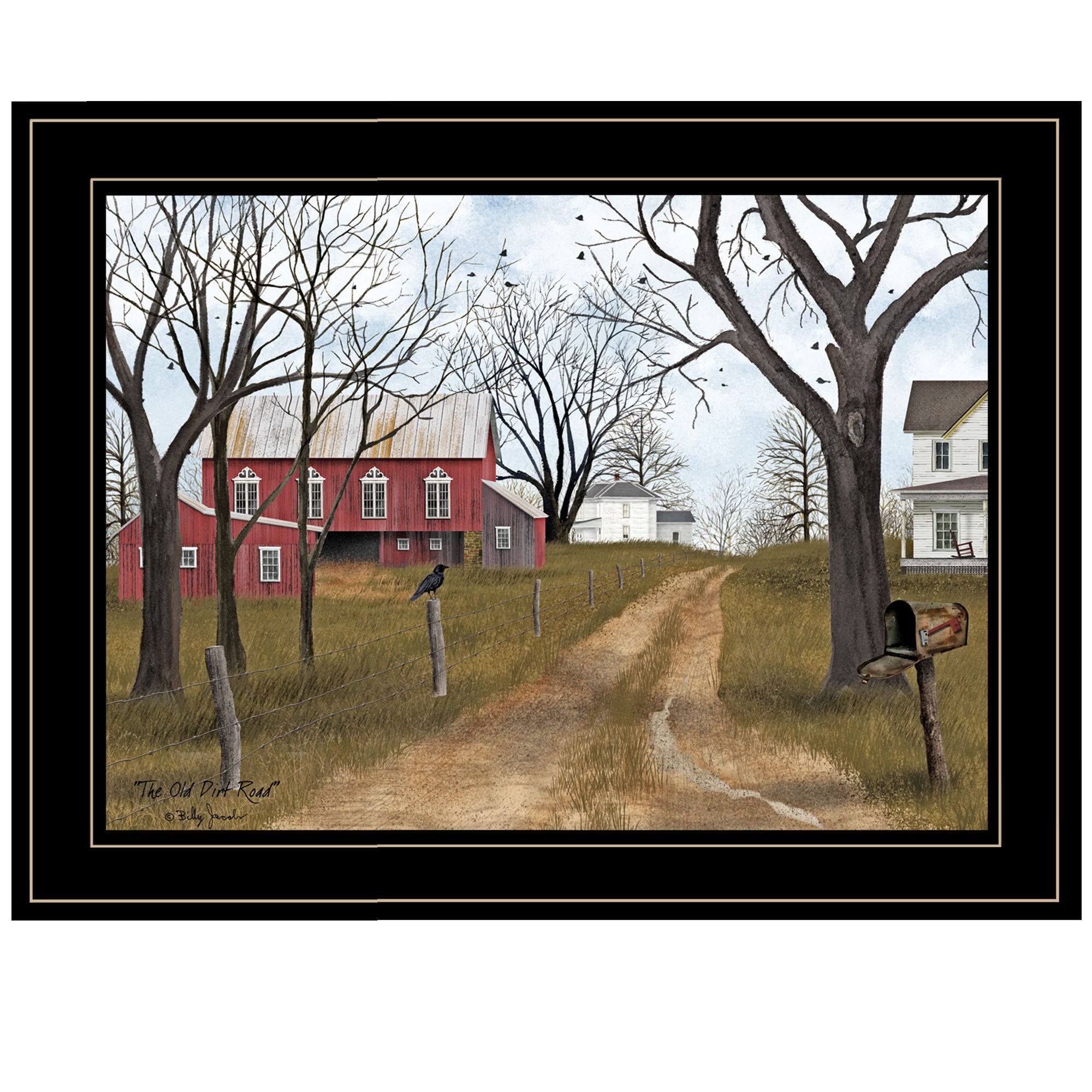 'The Old Dirt Road' By Billy Jacobs, Ready to Hang Framed Print, Black Frame