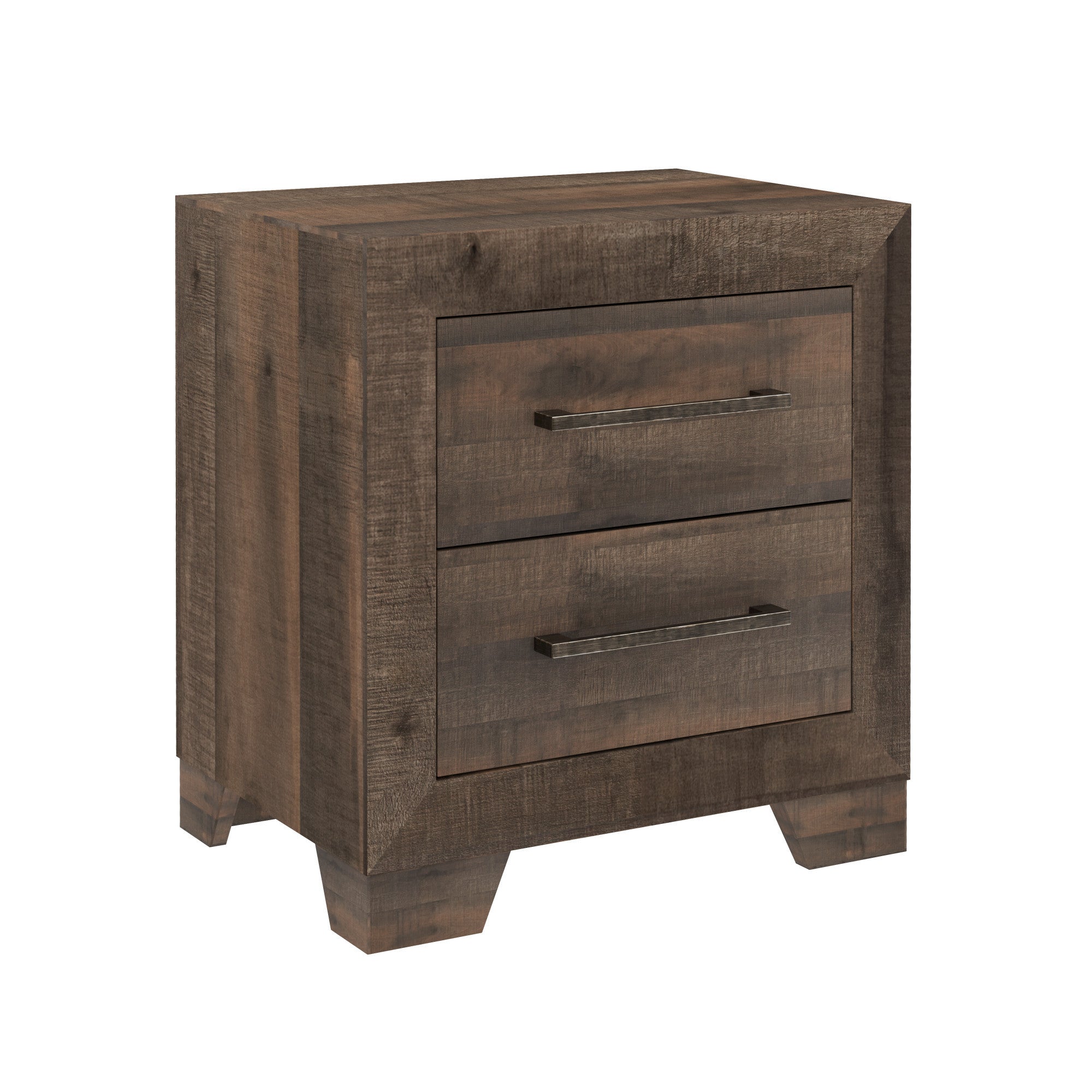 Plinz Brown 2-Drawer Nightstand