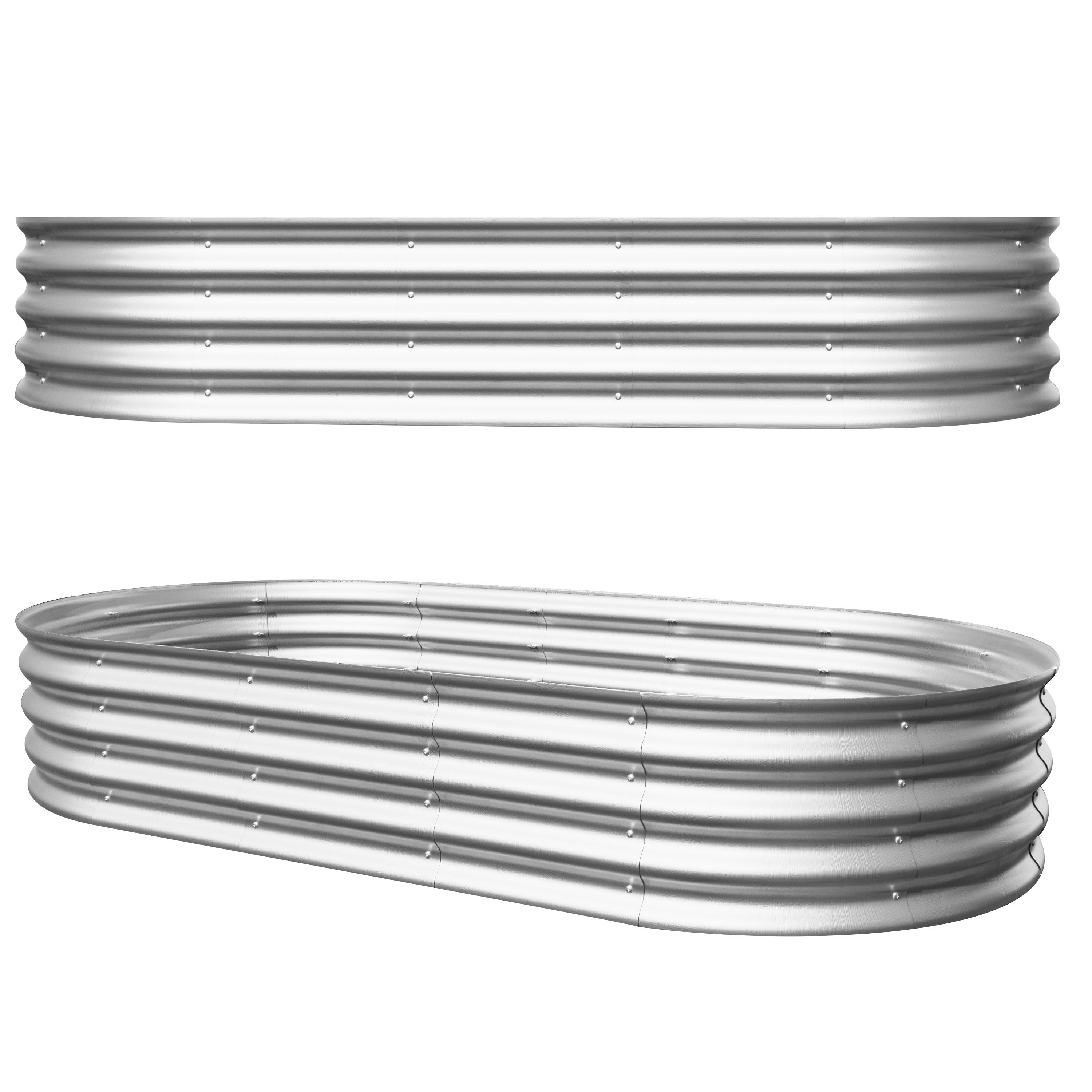 Galvanized Raised Garden Bed Kit, Heavy Duty, Rust-Resistant, 6x3x1ft, Silver