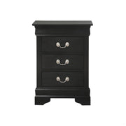 Timeless Traditional Black Nightstand With Storage Options Particle Board 29 x 21 Inches