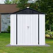 Outdoor storage sheds 6FTx4FT Apex roof White+Black