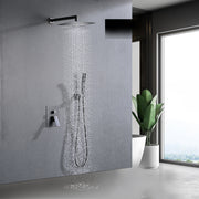 Shower System Shower Faucet Combo Set Wall Mounted with 10' Rainfall Shower Head and handheld shower faucet