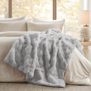 1 PC 50x60' Vivienne Faux Fur Throw Light Grey