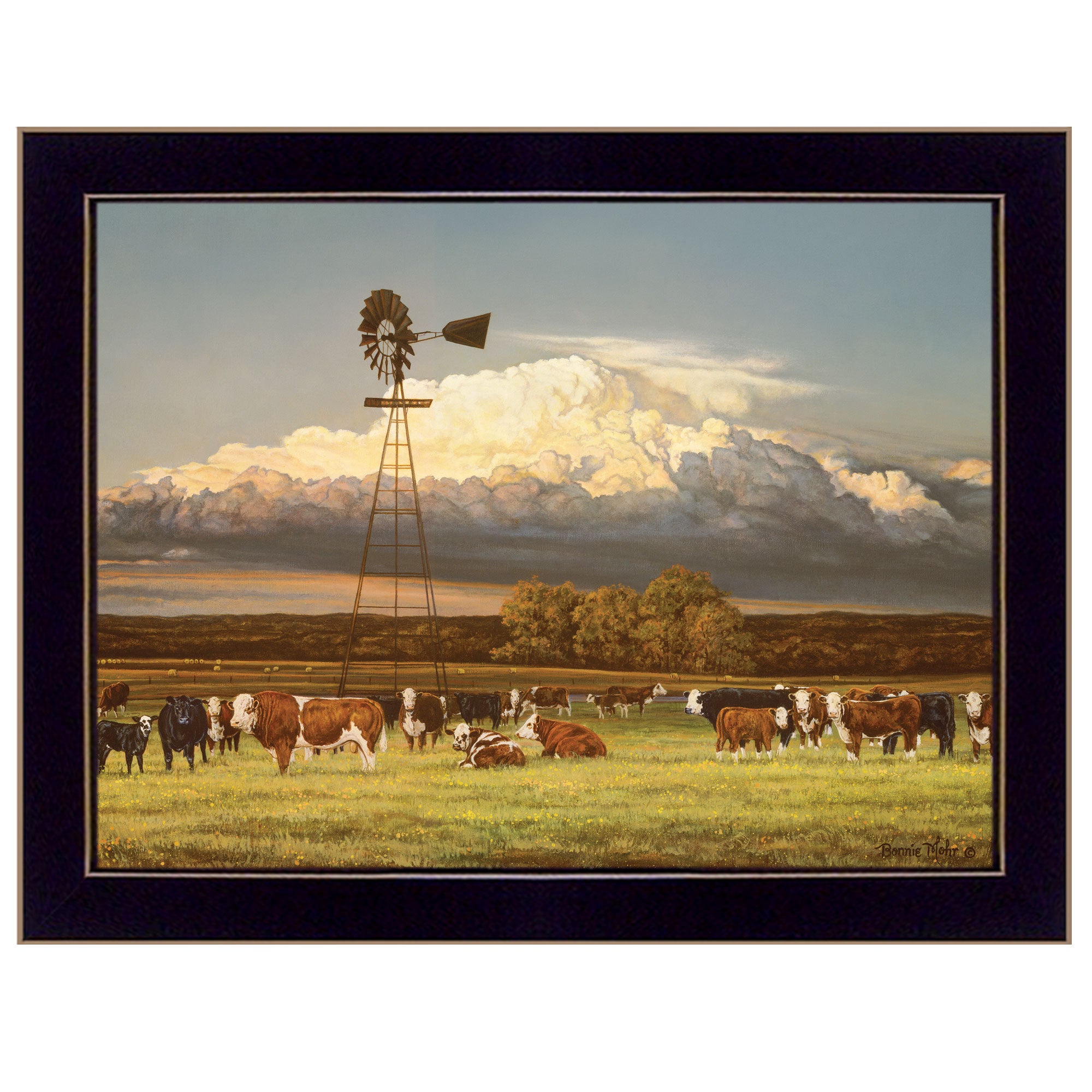 'Summer Pastures' by Bonnie Mohr, Ready to Hang Framed Print, Black Frame