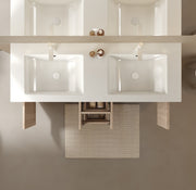 LUCCI 60' Bathroom Sink without Cabinet, with One-piece White Acrylic Basin