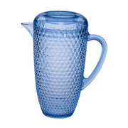 Diamond-Cut Unbreakable Plastic Water Pitcher with Lid and Spout, BPA-Free, 2.5 Quarts, Blue Acrylic
