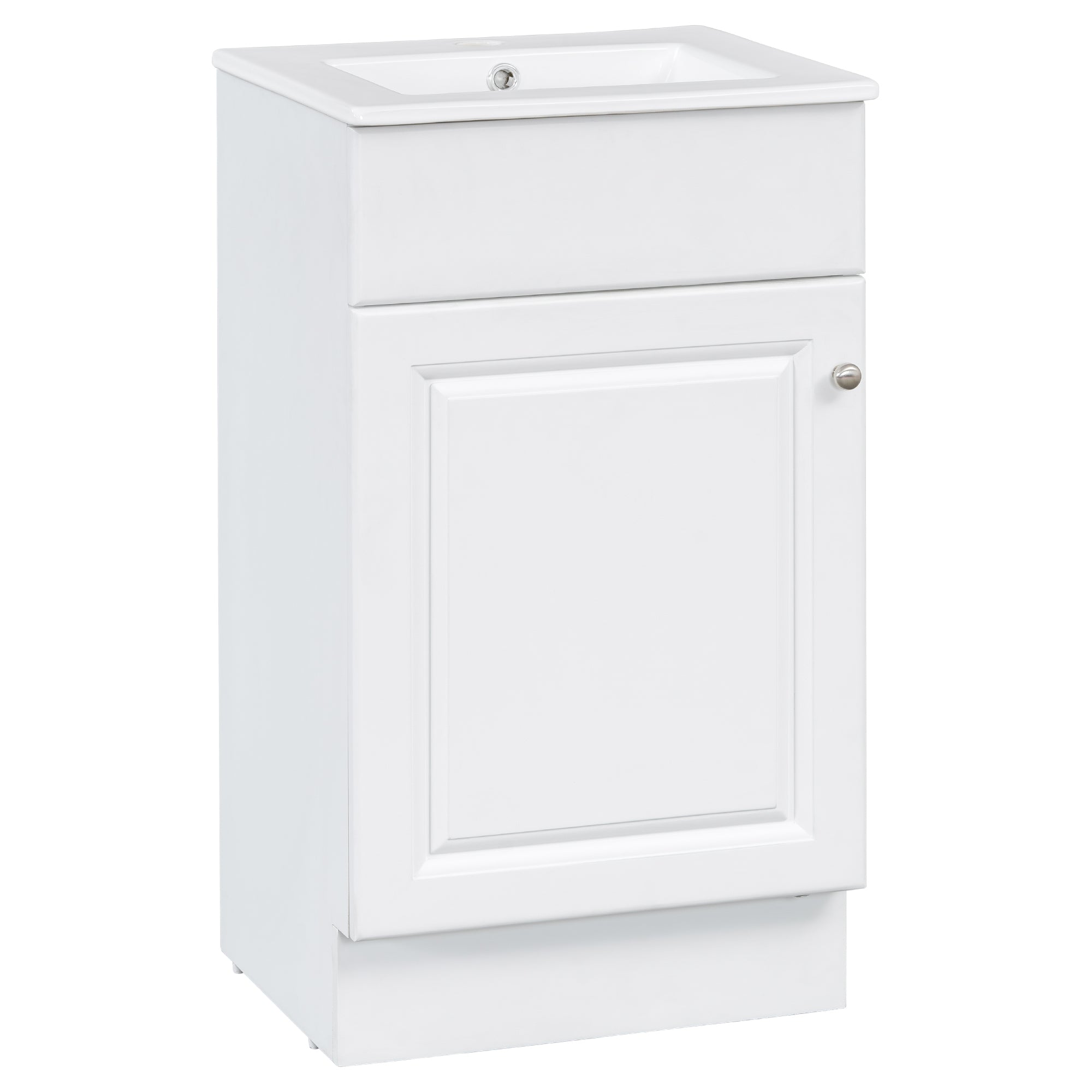 White 18' Bathroom Vanity with Sink, MDF & Ceramic, Adjustable Shelf, 18'L x 16'W x 32'H