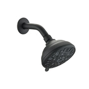 Matte Black high pressure 6-setting 4' shower head - Angle adjustable, clog-proof shower head