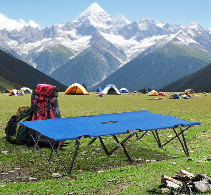 Folding Camping Cot for Adults, Extra Wide Outdoor Portable Sleeping Cot