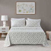 4 PCS King Sheet Set Black Snowflakes