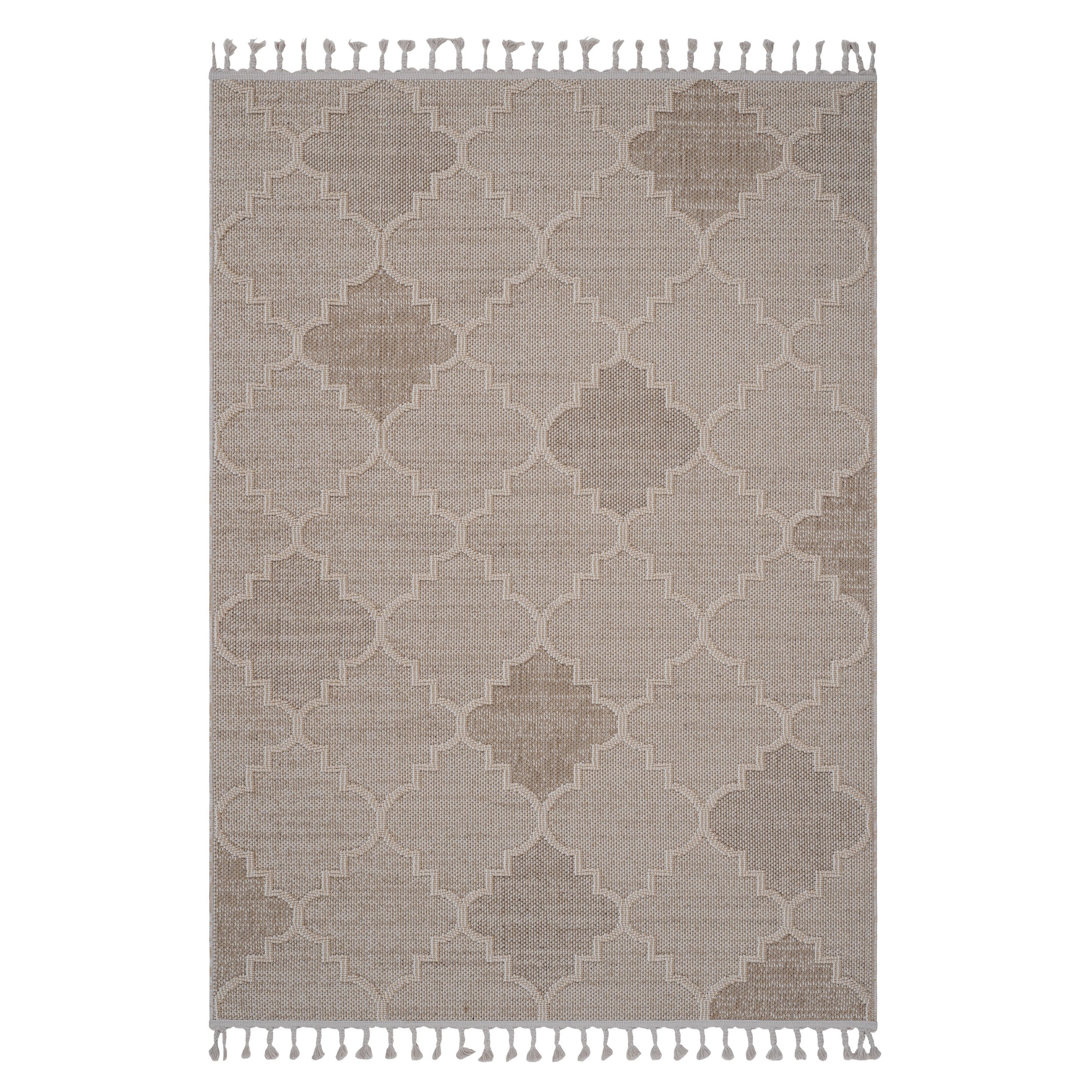 Guros Collection 8X10 Cream / Trellis Indoor / Outdoor Area Rug