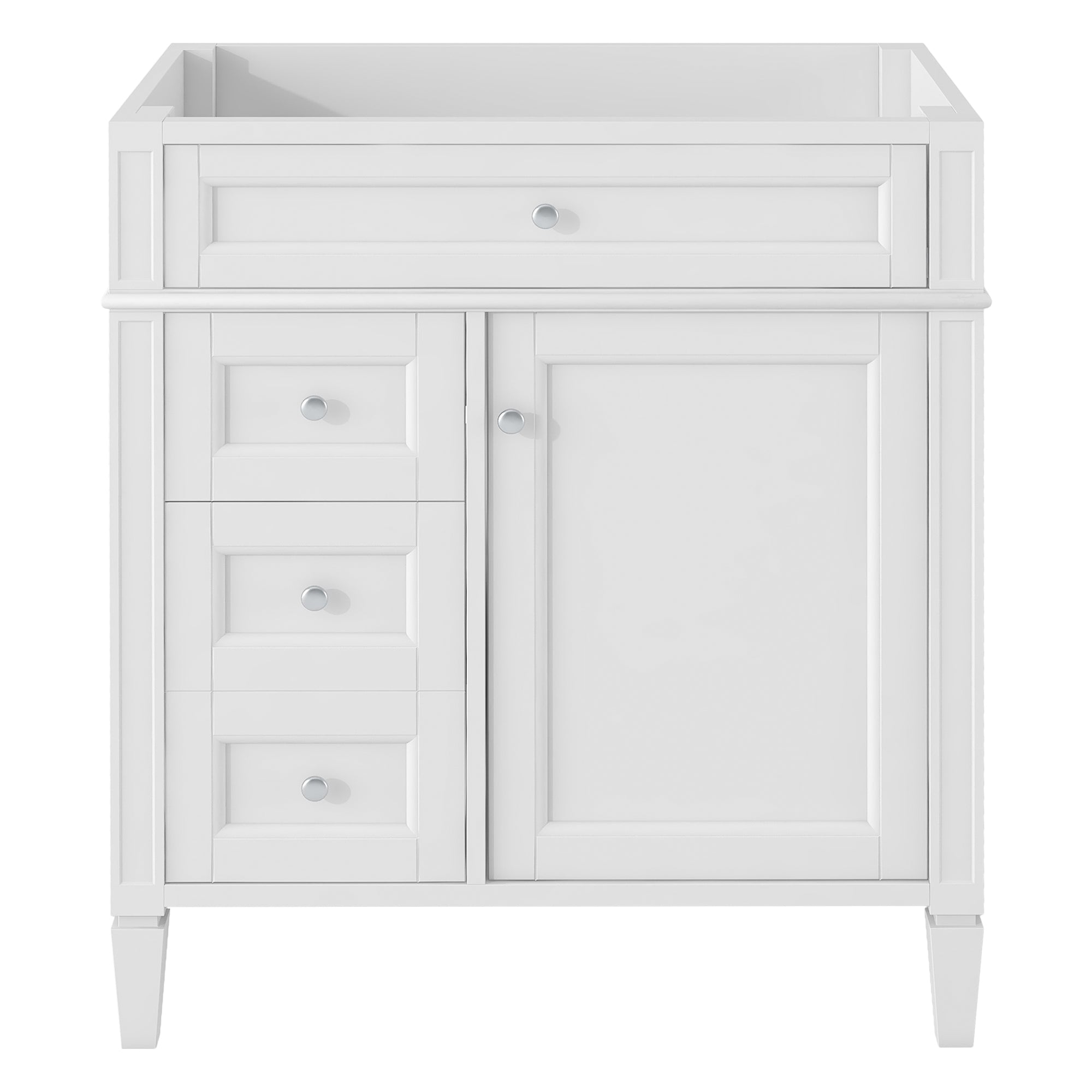 30'' Bathroom Vanity without Top Sink, Modern Bathroom Storage Cabinet with 2 Drawers and a Tip-out Drawer (NOT INCLUDE BASIN)