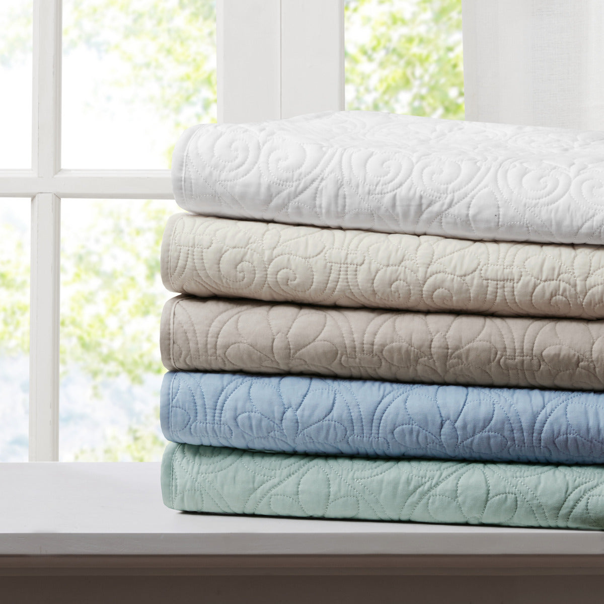 Oversized Quilted Throw Seafoam 60x70'
