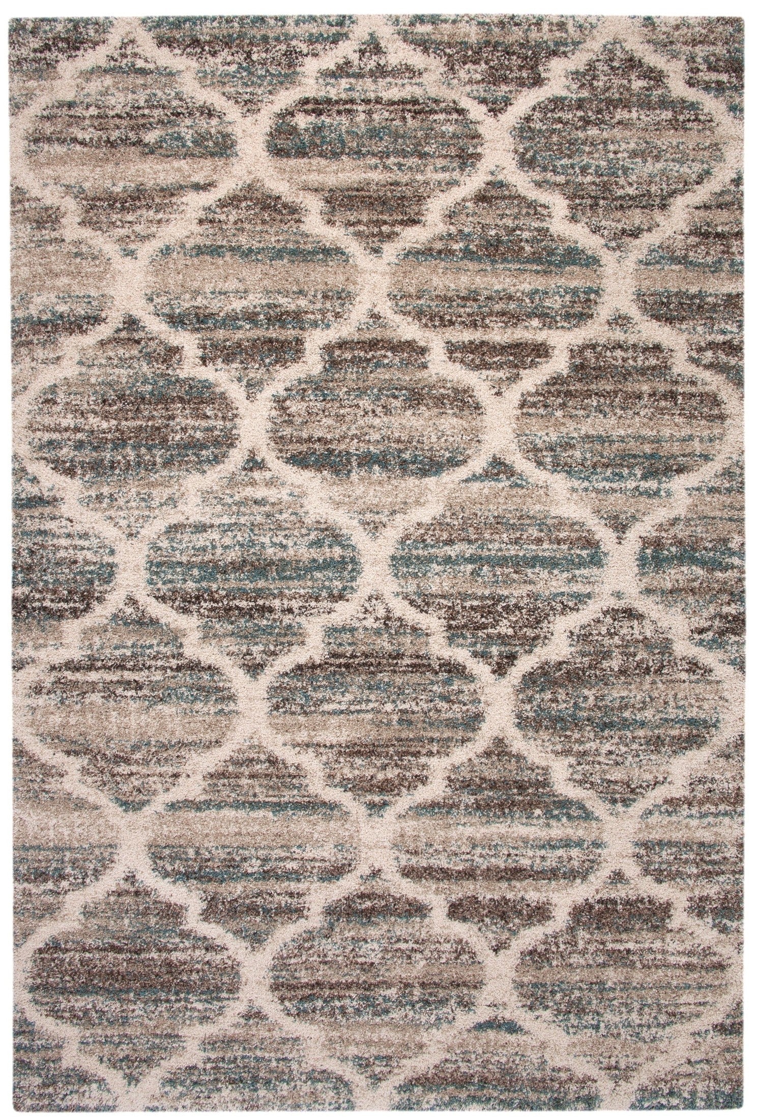 Trellis Blue/Brown/Tan  Area Rug