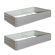 6 x 3 x 1 ft (2 pack) Metal Garden Bed,Outdoor Planter Box Metal Patio Kit Planting Bed for Vegetables Flowers Herb,Grey