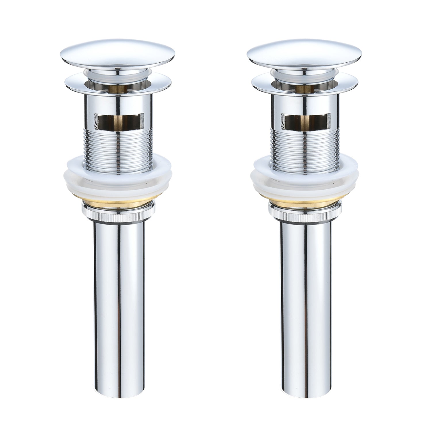 2 Pcs Bathroom Sink Drain with Overflow, Vessel Sink Lavatory Vanity Pop Up Drain Stopper, 304 Stainless Steel