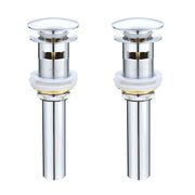 2 Pcs Bathroom Sink Drain with Overflow, Vessel Sink Lavatory Vanity Pop Up Drain Stopper, 304 Stainless Steel
