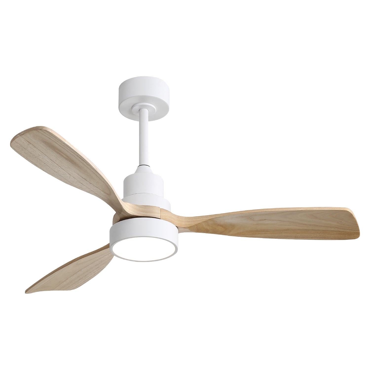 48 Inch Modern Ceiling Fan With Lights 3 Wood Fan Blade Noiseless Reversible Motor Smart Remote Control