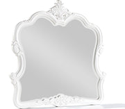Opulence Modern Style Mirror Made with Wood in Pearl White