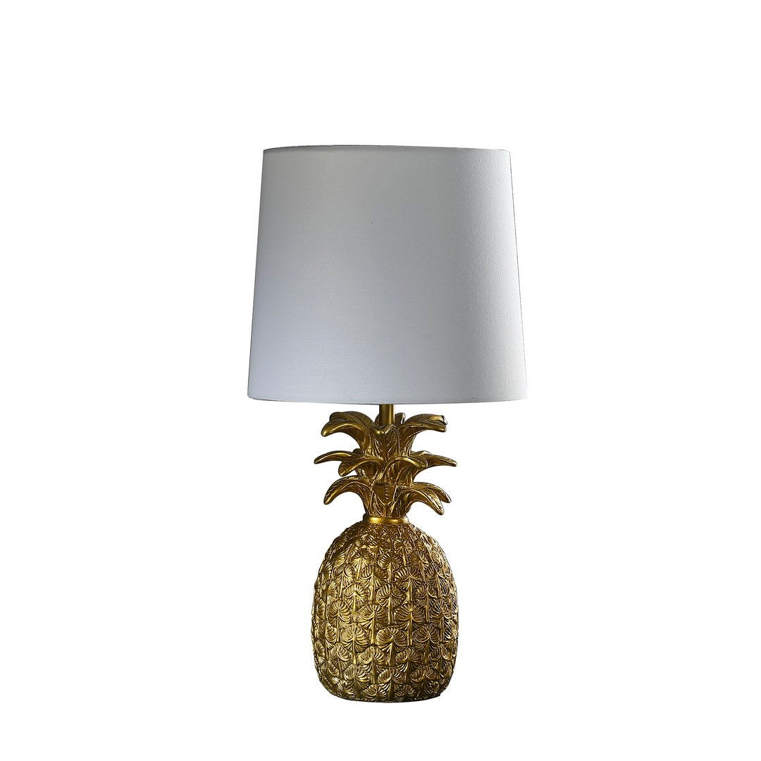 17' In Golden Brass Tropical Heahea Pineapple Table Lamp