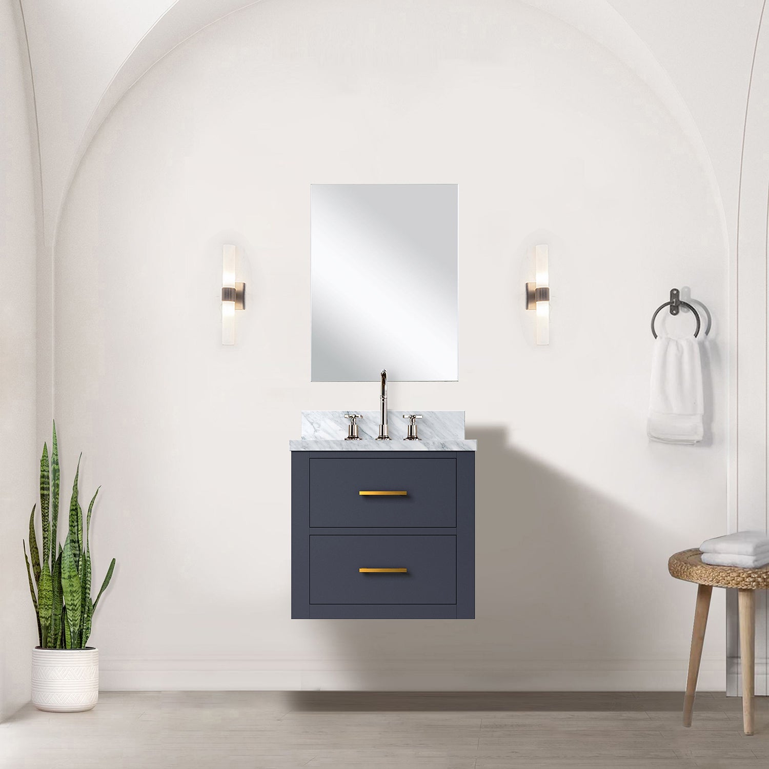 Blue Single Bath Vanity 20 in. W x 18 in. D