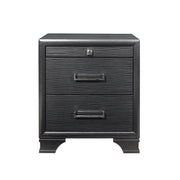 Civic Style Gray Nightstand with Solid Wood and MDF, 23.5 x 16.5 x 26.73 inches