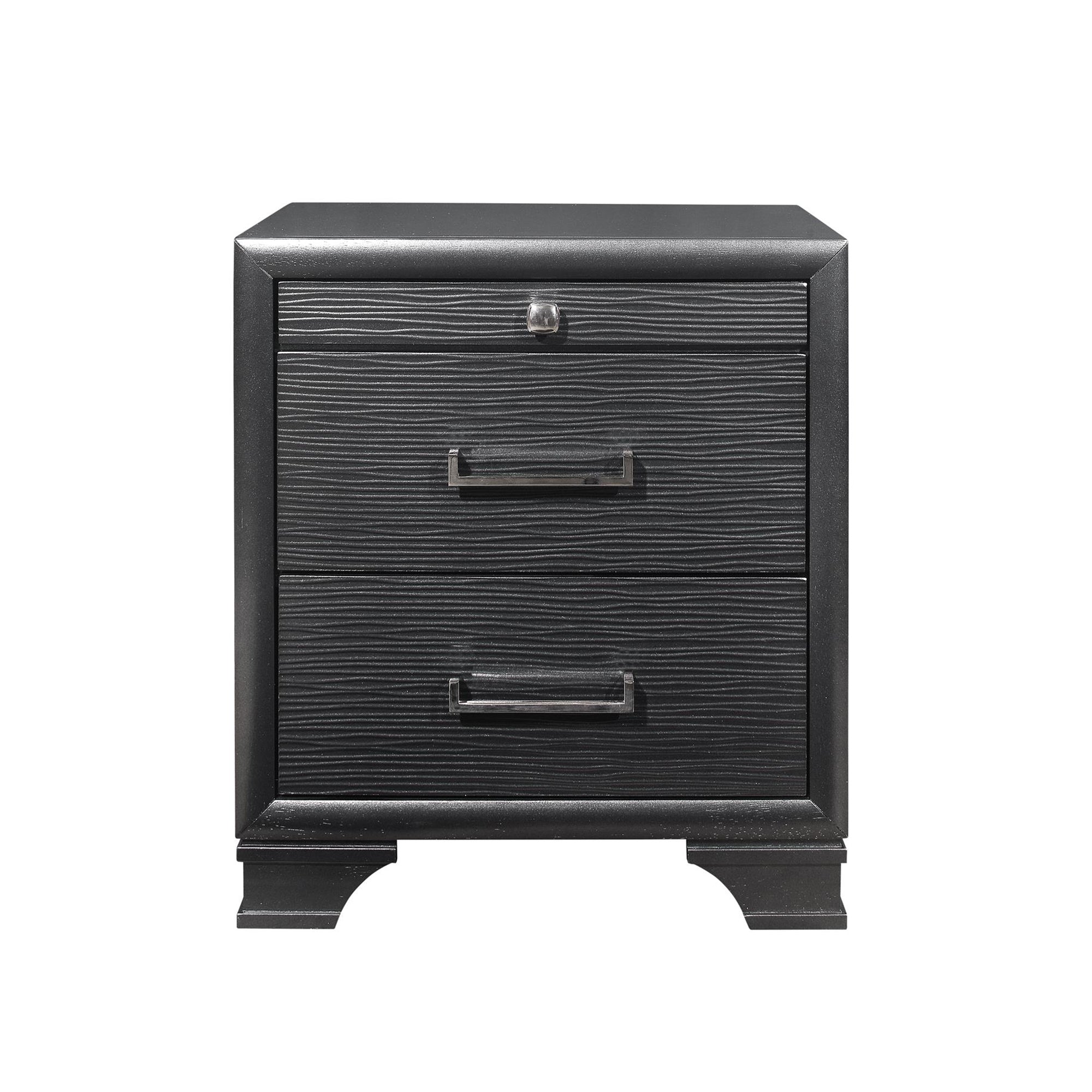 Civic Style Gray Nightstand with Solid Wood and MDF, 23.5 x 16.5 x 26.73 inches